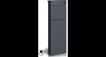 4gardenz® Vrijstaande Brievenbus - Gegalvaniseerd Staand met Slot - Antraciet