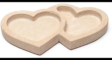 Schaal roze zandsteen dubbel hart
