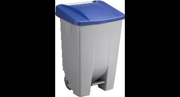 Sunware Afvalcontainer/rolemmer - pedaalemmer Basic - blauw - 80 liter - 19 x 41 x 75 cm - huis/tuin afval scheiden