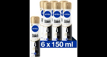 Nivea Deospray – Invisible Black & White Silky Smooth 150 ml (6 stuks)