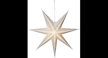Star Trading Grote papieren ster 'Point' in wit, decoratief vouw- en gatenpatroon, 7-puntig, Ø 60 cm