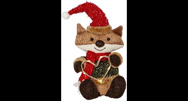 Star Trading LED knuffel 'Joylight' met verlichting, kerstvos met LED hart, op batterijen, H 21 cm