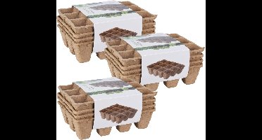 Pro Garden Stekpotje / kweekpot - 16x stuks - 16 x 12 x 5 cm - turfpotjes - moestuinpotjes