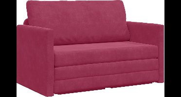 vidaXL - Slaapbank - 110cm - Wijnrood - Fluweel