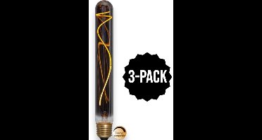 3-Pack | Staaflamp - E27 - 2.2W - Super Warm Wit <2200K - Dimbaar - Filament - Rookglas
