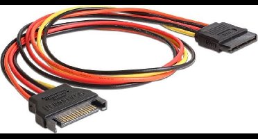 Verlengkabelvermogen sata 15 pin mannelijk> sata 15 pin vrouwelijk 50 cm