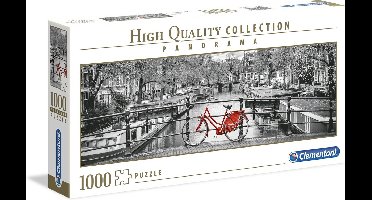 Clementoni - Panorama High Quality Collectie puzzel - Amsterdam Bicycle - 1000 stukjes, puzzel volwassenen