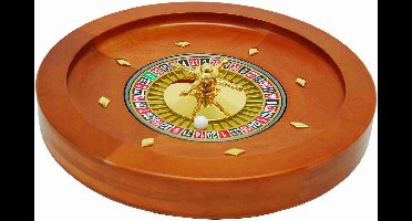 Roulette bak 36 cm mahonie hout/metaal