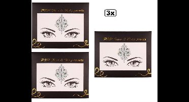 3x Face & Body Jewels All-In-One Glitter sticker Model A