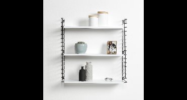 Tomado - Wandrek - Zwart & Wit - Boekenrek - 70x21x68cm - Uitbreidbaar