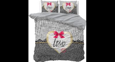 Sleeptime Katoen Wild Love 3 - Dekbedovertrekset - Lits-Jumeaux - 240x200/220  - Grijs