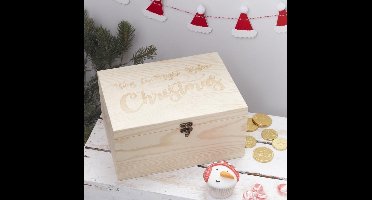 Houten kistje voor herinneringen Kerst