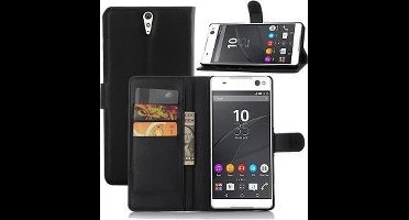 Sony Xperia C5 Ultra Portemonnee Hoesje Case Zwart