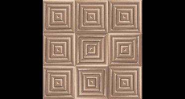 Hexagone 3D vierkant koper modern (vliesbehang, bruin)