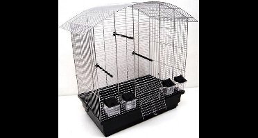 Vogelkooi Ula – Zwart/Chroom Binnenkooi voor Parkieten en Kanaries