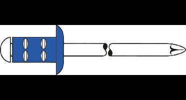 Standaard groter bereik- blindklinknagel VlakrondkAluminium/nirosta 4x13mm GESIPA