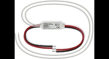 Velleman Mini LED dimmer voor enkelkleurige LED strips, LED verlichting aan en uit zetten, LED lampen dimmen, bediend door slechts 1 drukknop, voor Niko® Bticino®, max. 5 A, 12 V / 24 V