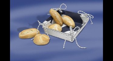 Bread Basket - Broodmand van zeildoek- Wit / D. Blauw - 25x25x7 cm