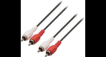 Valueline VLAP24200B10 Stereo Audiokabel 2x Rca Male - 2x Rca Male 1.00 M Zwart