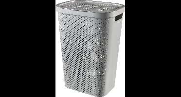 Curver Infinity Recycled Dots Wasmand met deksel - 60L - Grijs