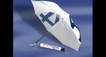 Folding Umbrella - Grote Opvouwbare Paraplu van zeildoek - Wit / L. Blauw - Ø 127 cm
