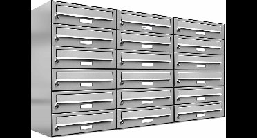 Brievenbus 18 personen 3x6 adressen