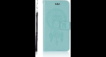 Shop4 - Asus Zenfone Max Pro (M2) Hoesje - Wallet Case Dromenvanger Uil Mint Groen