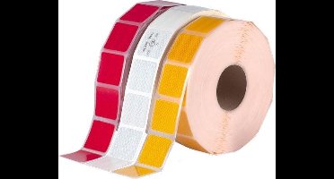 Reflecterende Tape Geel - 5x5 cm Stickers - Rol 50 meter