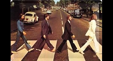 The Beatles  Metalen wandbord in reliëf 20 x 30 cm.