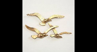 Wand - Decoratie - Vogels - Goud - 35 cm