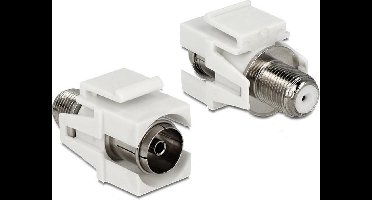 Keystone F-connector vrouwelijk - verzonken Coax vrouwelijk module wit