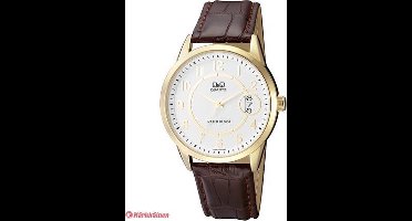 Prachtige bruine mannen horloge Q&Q met datum A456J104Y