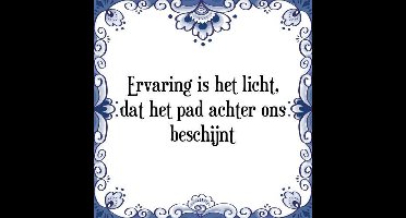 Tegeltje met Spreuk (Tegeltjeswijsheid): Ervaring is het licht, dat het pad achter ons beschijnt + Kado verpakking & Plakhanger