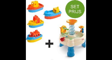 LITTLE TIKES SPIRALIN' SEAS WATERPARK WATERTAFEL met 4 kunststof bootjes