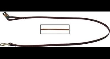 Lijn met karabijnhaak bruin