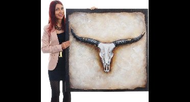 Handgeschilderde Olieverf schilderij Stier 2