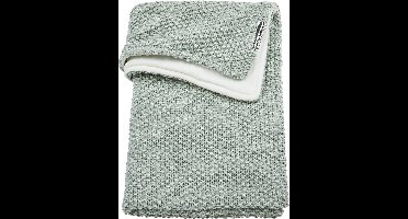 Meyco Relief Mixed met velvet ledikantdeken - 100x150 cm - Stone green