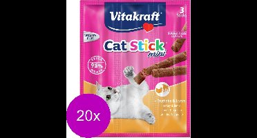 Vitakraft cat-stick - Mini Kalkoen met Lam - 20 x 3 st