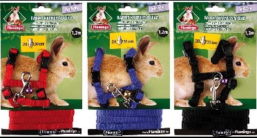 Flamingo Konijnentuig en Looplijn  - 20 - 30 cm