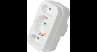 LogiLink LPS221 netstekker adapter Type F Typ C (Eurostekker) + Type F Wit