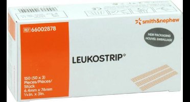 Smith & Nephew - Hechtpleister 6.4 x 76mm, per 150 (50 x 3) strips, Leukostrip
