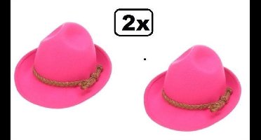 2x Tirolerhoed wolvilt roze mt.57