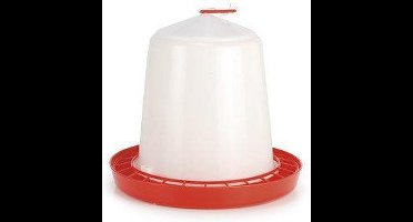 Plastic vogelvoersilo van 10 kilogram.