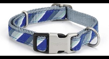 Nylon halsband Diago. Blauw, verstelbaar.