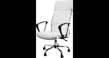 Casaria Bureaustoel met mesh wit
