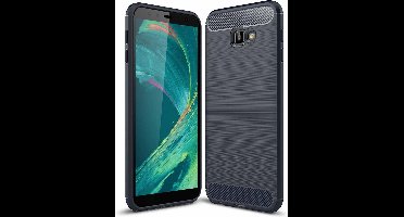 Ntech Soft Brushed TPU Hoesje Geschikt Voor Samsung Galaxy J4+ (2018) - Donker Blauw