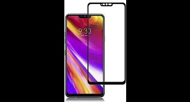 Ntech Geschikt voor LG G7 Full Cover Screenprotector Tempered Glass - Zwart