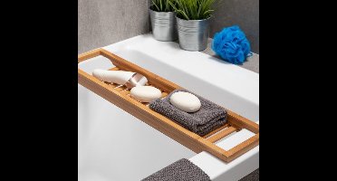 Excellent Houseware Badrek van bamboe hout - 64 x 15 cm - voor spullen - badplank - bruin