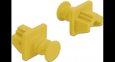 RJ45 (m) afsluitcovers voor RJ45 (v) poorten met ronde greep - 10 stuks / geel