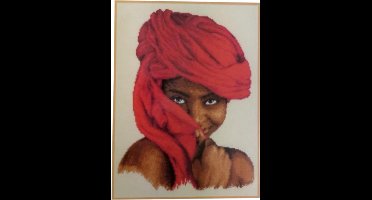 Meisje in Rood telpakket vlas Vervaco